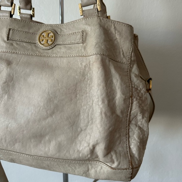 Tory Burch Distressed Pebble Leather Satchel - Picture 5 of 17